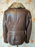 Куртка кожаная с воротом из натурального меха AND MORE p-p 46, фото №8