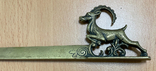 Бронзовый нож для открытия писем с изображением горного козла, фото №3