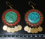 Brass earrings. Cloisonne., photo number 8