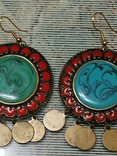 Brass earrings. Cloisonne., photo number 10