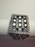 Мужской серебряный перстень с циркониями, фото №8