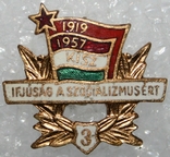 Значок "Коммунистический союз молодежи.3 степень" (Венгрия) тяжелый, фото №2