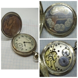 Серебряные карманные часы Union Glashutte. На ходу, фото №2