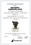 Залізний метеорит Campo del Cielo, 1,5 грам, із сертифікатом автентичності, фото №3