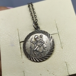 Medallion on a chain. Diameter 20mm. Silver, photo number 6