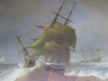 Корабли у берегов Ли. Джеймс Уилсон Кармайкл. Репродукция. 40х29,5 см., фото №4