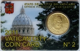 50 євро центів Ватикан 2011 в карточці/50 euro cent Vatican 2011 in coincard, фото №2