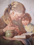 Бабуся з онучкою, польський художник, перша половина 20 століття, фото №5