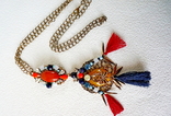 Ожерелье в восточном стиле с двойным подвесом, фото №3