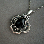 Кулон серебряный с черным ониксом, фото №2