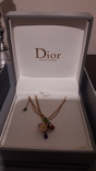 Оригинальная золотая подвеска Dior c бриллиантом и аметистом., numer zdjęcia 3