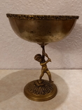 Бронзовая ваза, фрутовница - Путти - бронза, латунь., фото №2