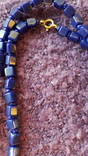 Вінтажне намисто синього кольору, фото №4