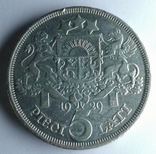 Латвия 5 латов 1929 серебро, фото №5