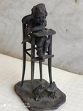Мальчик на стульчике серебро, фото №13