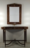 Вінтажний комплект столик і зеркало з мармуром і елементами бронзи арт. 0934, фото №2