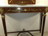 Вінтажний комплект столик і зеркало з мармуром і елементами бронзи арт. 0934, фото №7