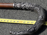 Chinese or Indochinese cane, silver hilt, mustachioed dragon and other Chinese theme, photo number 6