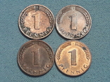 Германия 1 пфенниг 1969 года F, D, G, J, фото №2