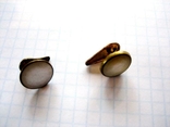 Pearlescent cufflinks in bronze, photo number 2