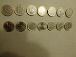 Монети номіналом 1 ЕВРО 14 країн Европи (14 штук,всі різні)., фото №2