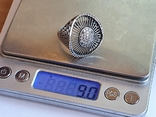 Кольцо серебро 925 проба. Скань. Размер 21, фото №6