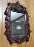 Зеркало настенное в деревянной оправе ручной работы 80-х гг., фото №2