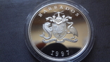1 доллар 1997 Барбадос серебро (Ж.3.15)~, фото №5