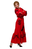 Сукня вишиванка Східний сад червона, фото №2