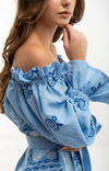 Сукня вишита Барвінок блакитна, фото №5