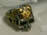 Перстень - масонский череп разм. 21, фото №3