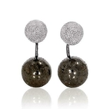 Серебряные серьги в стиле Диор с родиевым покрытием, фото №3