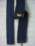 Галстук вязаный синий, с подвеской, Alpi Striccy cotton, винтаж, фото №2
