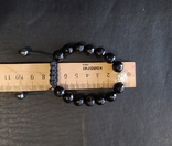 Винтажный браслет, искуственный черный оникс, фото №4