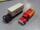 Машинка контейнеровоз машина пожарная лот 2 шт, фото №2