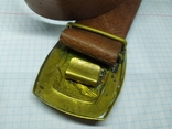 Кожаный тисненый ремень с латунной пряжкой. Якорь, фото №6