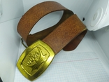 Leather embossed belt with brass buckle. Anchor, photo number 2