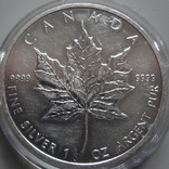 5 долларов 2011 Канада серебро унция 999,9, фото №2