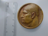 Настольная медаль объединению всех итальянцев под эгидой Бенито Муссолини Италия., фото №4