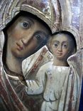 21Т24 Икона Богородица и Спаситель. Дерево, краска. Ажурный, резной оклад, фото №4
