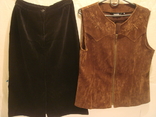 Vintage women's set.Vest + skirt.Velour.USSR., photo number 9