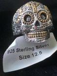 Кольцо с черепом, серебро 925, фото №2