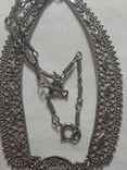 Колье ожерелье серебро 935 с зелёным камнем, фото №4