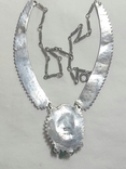 Колье ожерелье серебро 935 с зелёным камнем, фото №9