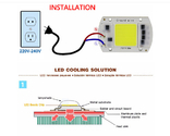 Мощный 2в1 без драйвер 220v LED COB светодиод прожектор лампа 50W 220в 50вт, фото №5