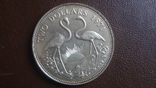 2 доллара 1971 Багамы серебро (Ю.4.4)~, фото №2