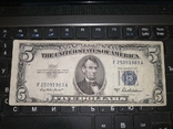 5 долларов США 1953-А FIVE DOLLAR SILVER, фото №2