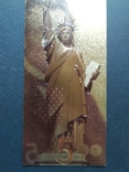 Золотая сувенирная банкнота США (5 Dollars-Авраам Линкольн), фото №7