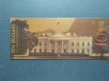 Золотая сувенирная банкнота США (10 Dollars-Александр Гамильтон), фото №3