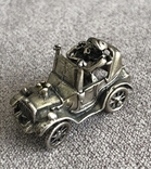 Винтажная серебряная миниатюра Влюбленная пара в кабриолете (серебро 800 пр, вес 16,5 гр), фото №4